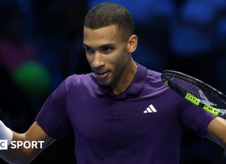 ATP Finals: Felix Auger-Aliassime beats Ben Shelton before Jannik Sinner faces Alexander Zverev