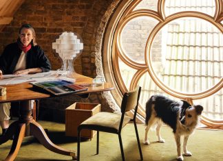 A former mission hall in London transformed into a textile designer’s creative headquarters