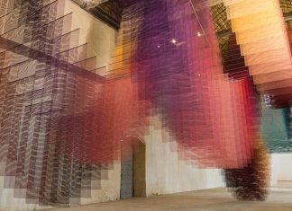 tomislav topić suspends 451 sheets of mesh inside french chapel
