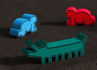 Gufram reissues two Keith Haring Luna Luna fairground seats