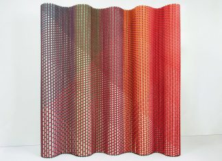 Luis Marie pleats recycled fabric to create “first-ever all-textile room divider”