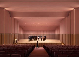 bright pink interior revitalizes sax adaptive acoustic music hall in spain