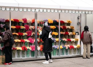 Cj hendry mimics NYC flower stands with first permanent shop in soho