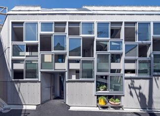 grid-like facade fronts osaka residence by okuwada architects