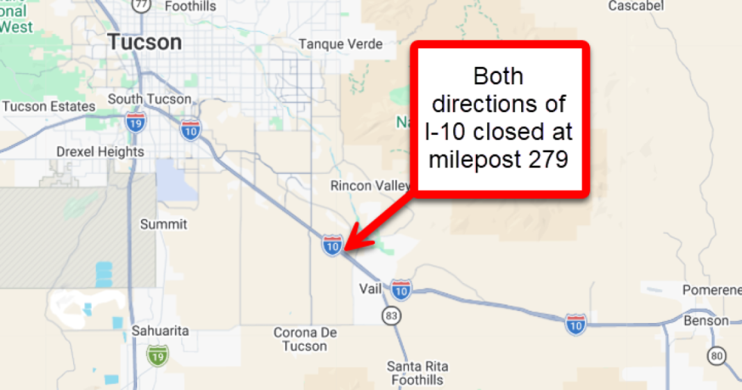I-10 open east of Tucson after closure due to brush fire, ADOT said I-10 open east of Tucson after closure due to brush fire, ADOT said